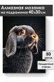 Алмазная мозаика на подрамнике «Черный кролик» 40x30 см