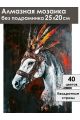 Алмазная мозаика без подрамника «Конь вождя» 25x20 см