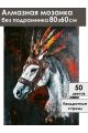 Алмазная мозаика без подрамника «Конь вождя» 80x60 см