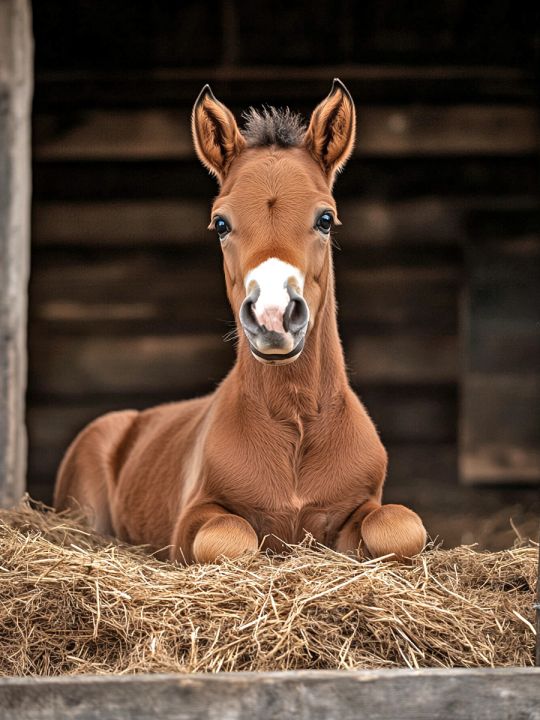 Алмазная мозаика без подрамника «Жеребенок» 50x40 см