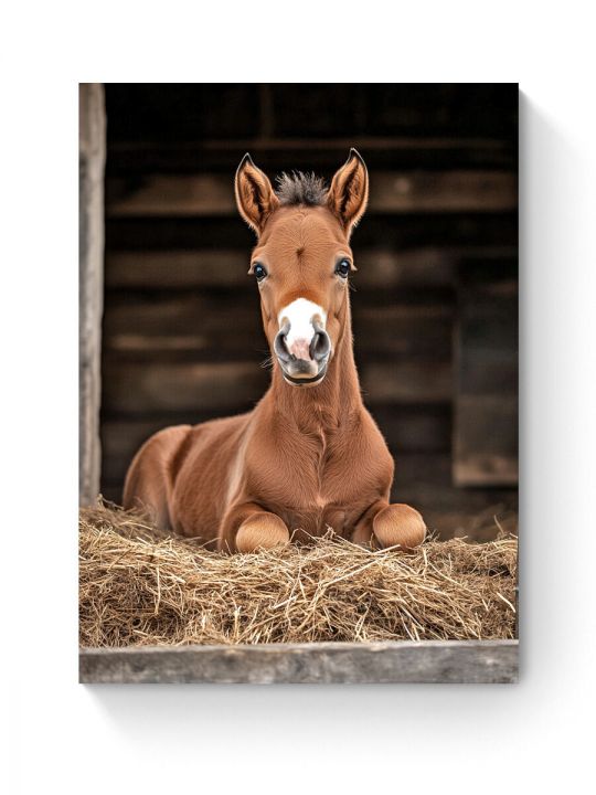 Алмазная мозаика на подрамнике «Жеребенок» 35x25 см