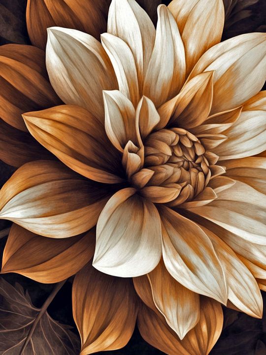 Алмазная мозаика без подрамника «Георгин» 70x50 см