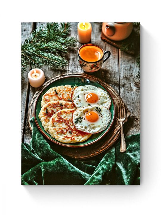 Алмазная мозаика на подрамнике «Зимний завтрак» 50x40 см