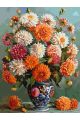 Картина по номерам без подрамника «Георгины» 130x100 см