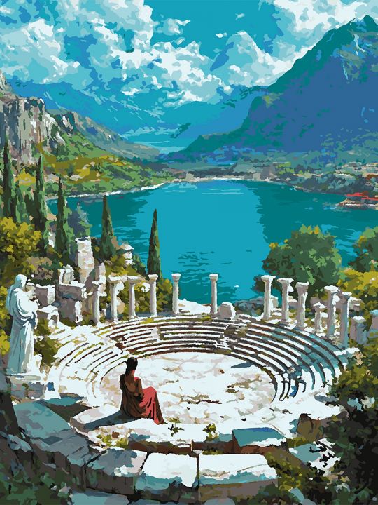 Картина по номерам без подрамника «Античный мир» 90x70 см