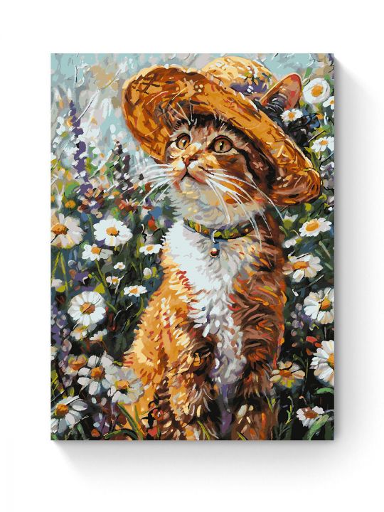 Картина по номерам на подрамнике «Кот художник» 90x70 см