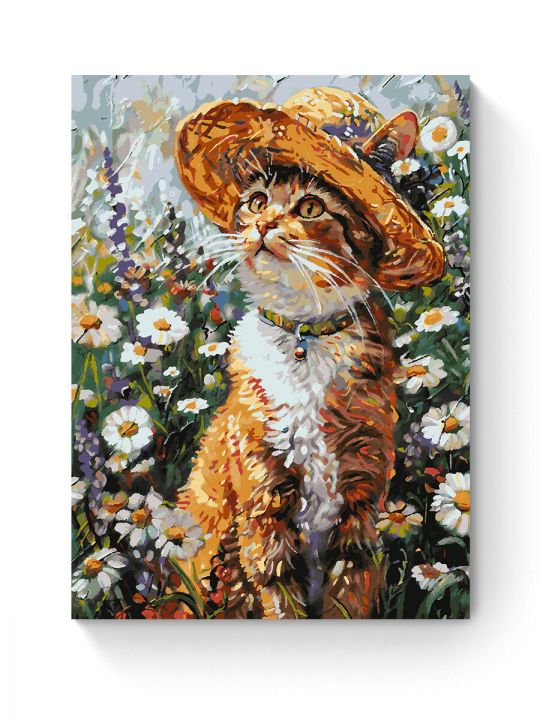 Картина по номерам на подрамнике «Кот художник» 80x60 см