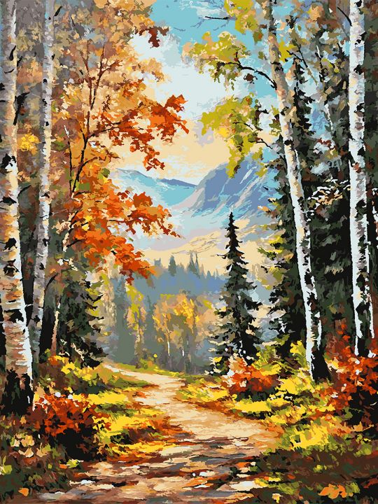 Картина по номерам без подрамника «Краски осени» 130x100 см