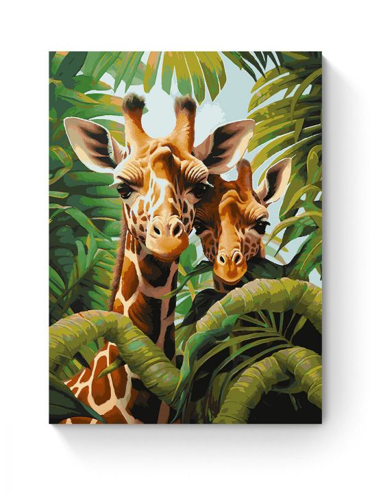 Картина по номерам на подрамнике «Два жирафа» 80x60 см
