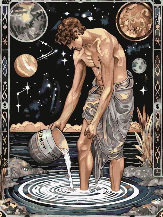 Картина по номерам без подрамника «Водолей» 130x100 см