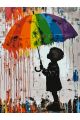 Картина по номерам без подрамника «Цветной дождь» 130x100 см