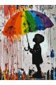Картина по номерам без подрамника «Цветной дождь» 80x60 см
