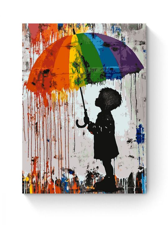 Картина по номерам на подрамнике «Цветной дождь» 90x70 см