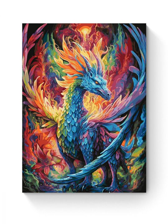 Картина по номерам на подрамнике «Дракон» 90x70 см
