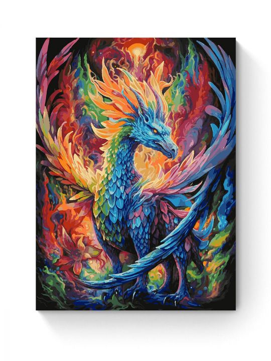 Картина по номерам на подрамнике «Дракон» 80x60 см