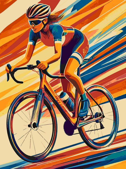 Картина по номерам без подрамника «Велоспорт» 130x100 см