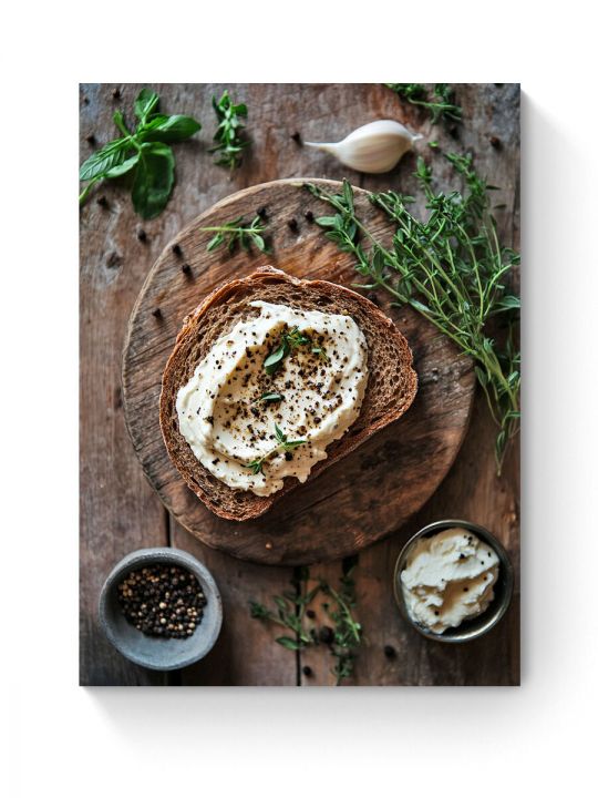 Алмазная мозаика на подрамнике «Рикотта и травы» 90x70 см