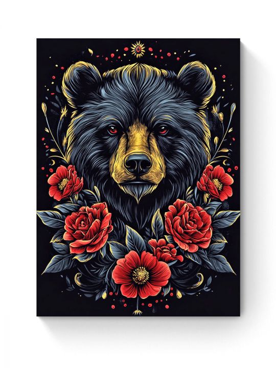 Алмазная мозаика на подрамнике «Тотем Медведь» 50x40 см