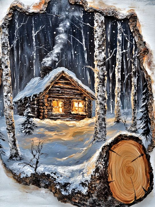 Алмазная мозаика без подрамника «Береста» 50x40 см