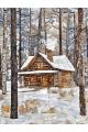 Алмазная мозаика без подрамника «Зимняя сторожка» 70x50 см