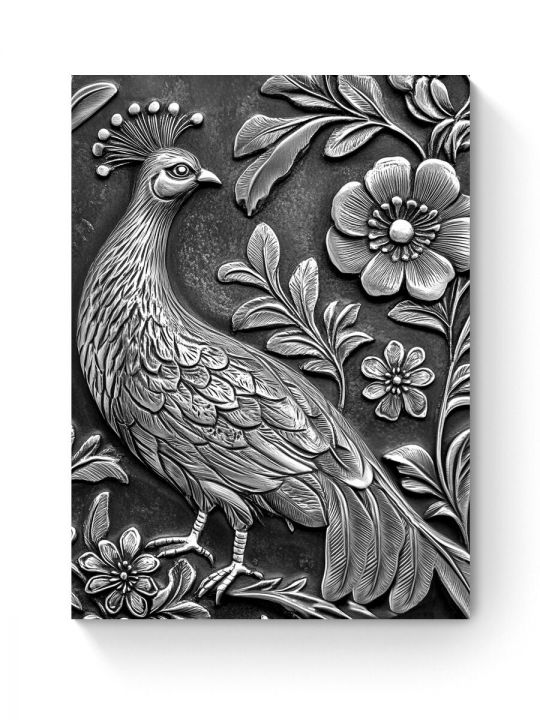 Алмазная мозаика на подрамнике «Чеканка Павлин» 80x60 см