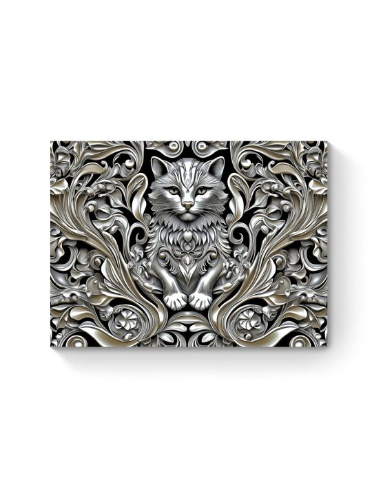 Алмазная мозаика на подрамнике «Чеканка Кот» 70x50 см