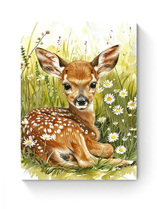 Алмазная мозаика на подрамнике «Олененок» 70x50 см