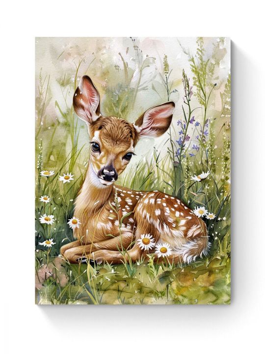 Алмазная мозаика на подрамнике «Олененок» 35x25 см