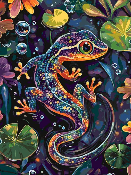 Картина по номерам без подрамника «Саламандра» 130x100 см