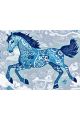 Картина по номерам без подрамника «Лошадка гжель» 90x70 см