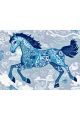 Картина по номерам без подрамника «Лошадка гжель» 80x60 см