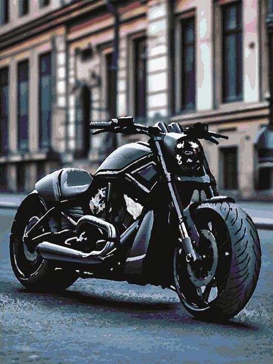 Картина по номерам без подрамника «Мотоцикл» 80x60 см