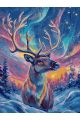 Картина по номерам без подрамника «Цветной олень» 90x70 см