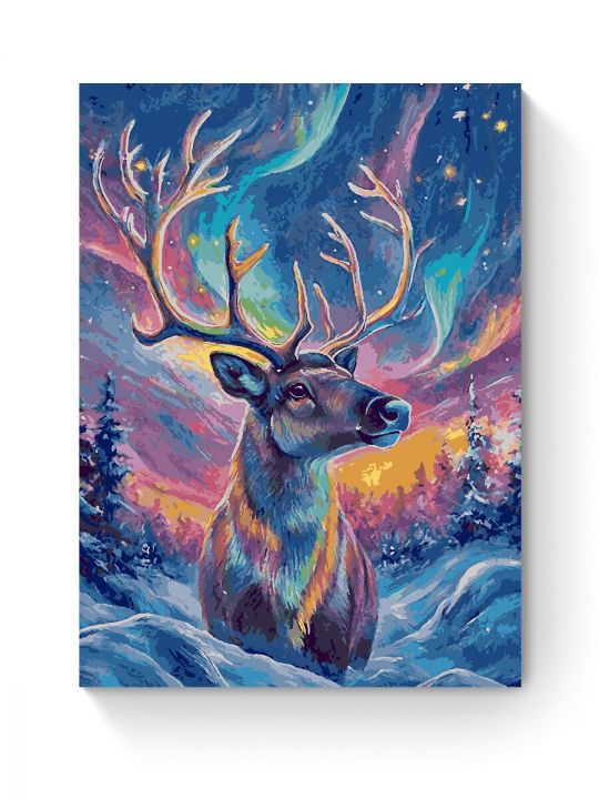 Картина по номерам на подрамнике «Цветной олень» 90x70 см