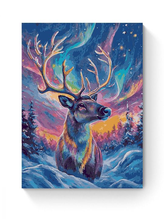 Картина по номерам на подрамнике «Цветной олень» 80x60 см