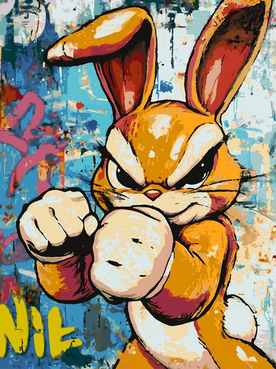 Картина по номерам без подрамника «Багз Банни» 80x60 см
