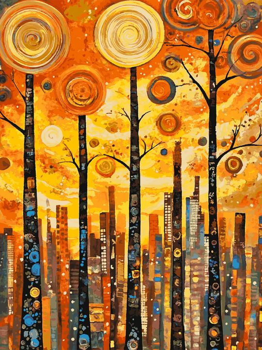 Картина по номерам без подрамника «Парк в городе» 130x100 см