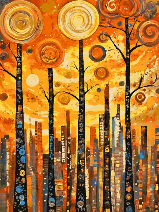 Картина по номерам без подрамника «Парк в городе» 80x60 см