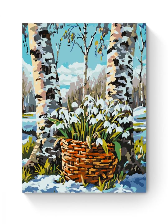 Картина по номерам на подрамнике «Подснежники» 35x25 см