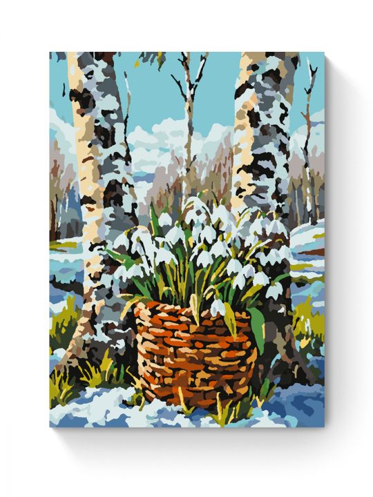 Картина по номерам на подрамнике «Подснежники» 25x20 см