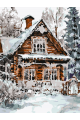 Картина по номерам без подрамника «Зимний дом» 25x20 см