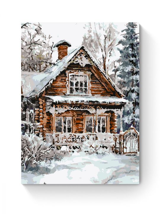 Картина по номерам на подрамнике «Зимний дом» 35x25 см