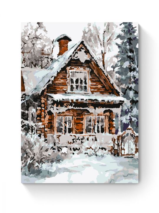 Картина по номерам на подрамнике «Зимний дом» 25x20 см