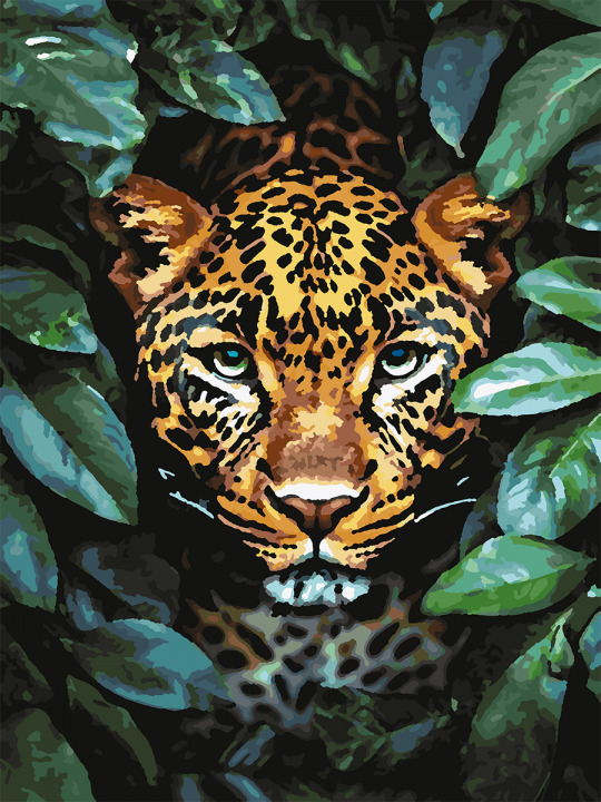 Картина по номерам без подрамника «Леопард» 35x25 см