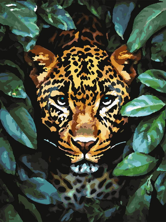 Картина по номерам без подрамника «Леопард» 25x20 см