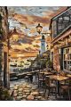 Картина по номерам на подрамнике «Кафе у моря» 80x60 см