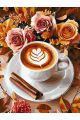 Картина по номерам на подрамнике «Кофе и розы» 90x70 см