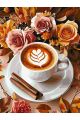 Картина по номерам без подрамника «Кофе и розы» 130x100 см