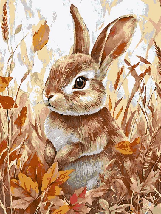 Картина по номерам без подрамника «Зайчонок» 90x70 см