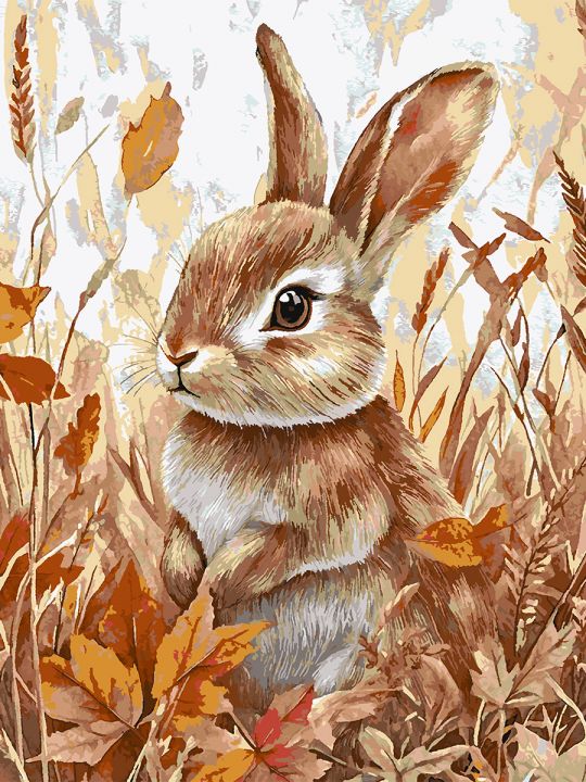 Картина по номерам без подрамника «Зайчонок» 130x100 см